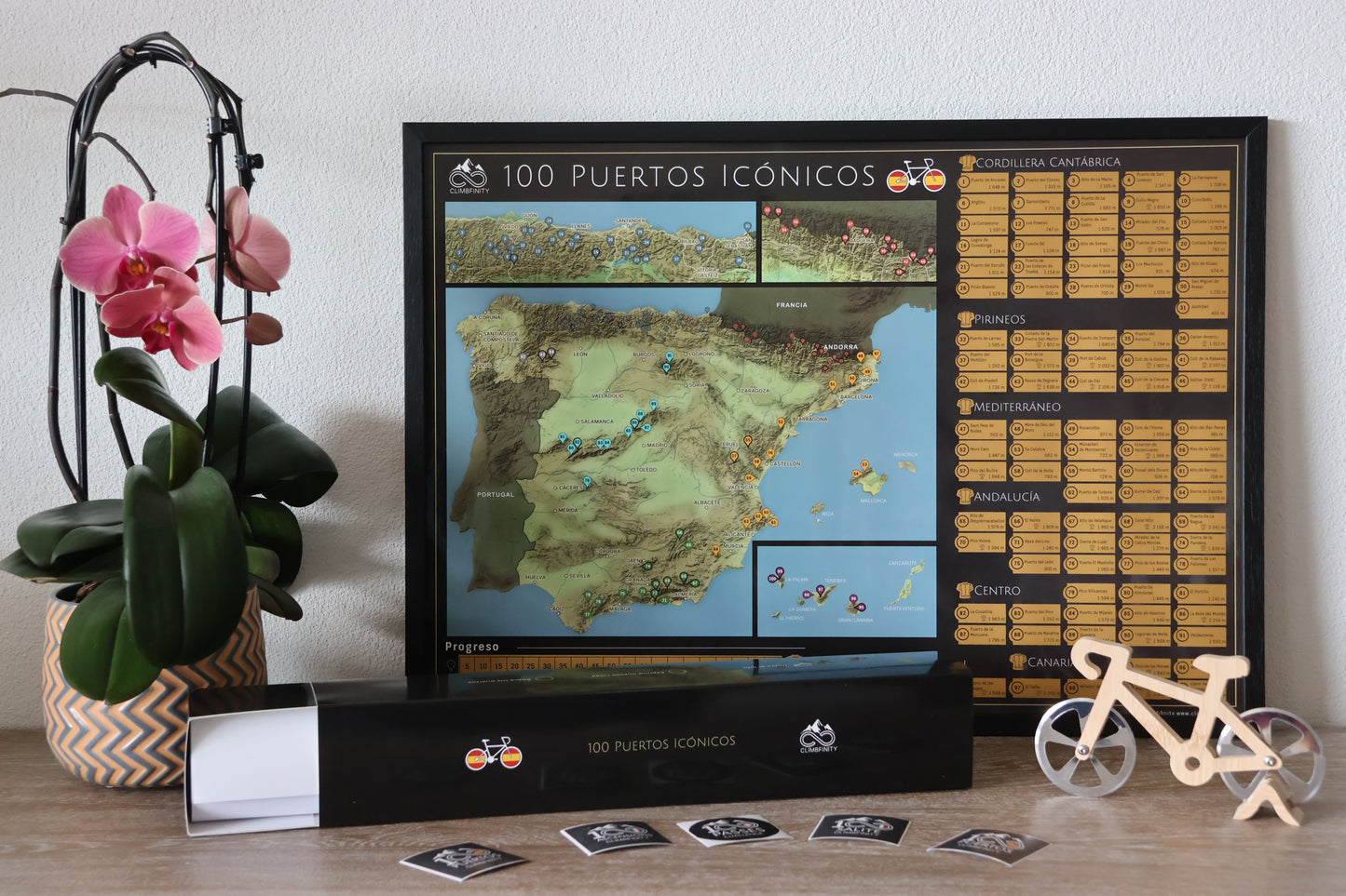100 Puertos Icónicos – rowerowa mapa zdrapka Hiszpanii