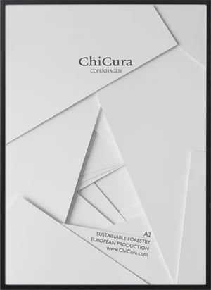 Premium wooden frame: Black A2 (map not included)