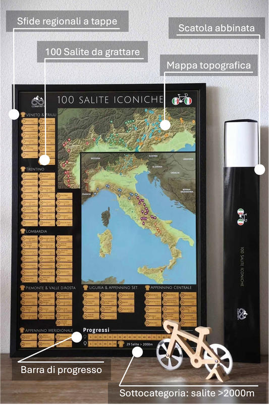 100 Salite Iconiche - Mappa da grattare
